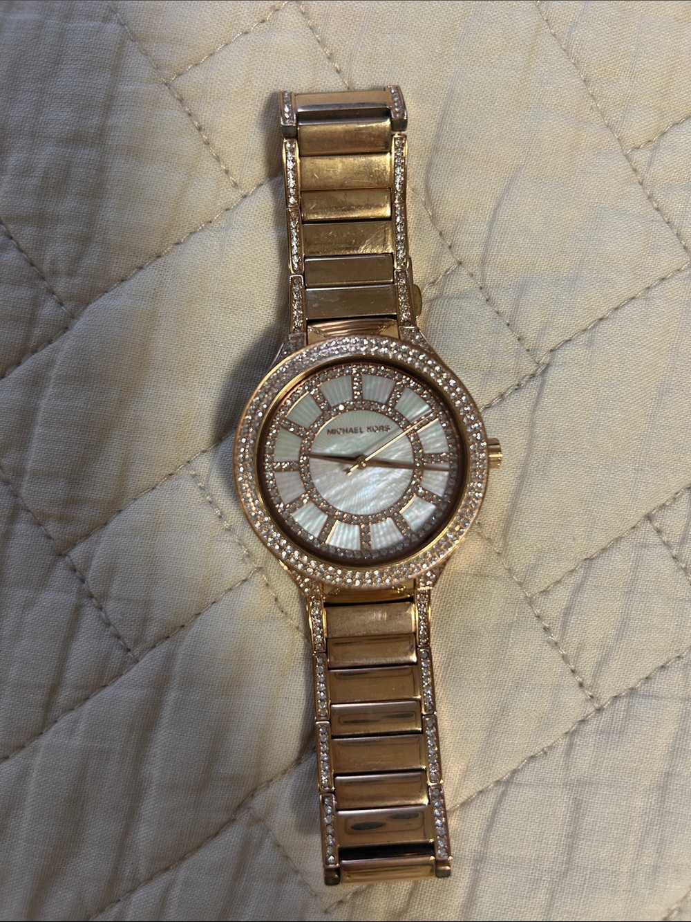 Michael Kors Rose Gold-Tone Crystal Accent Women's Watch